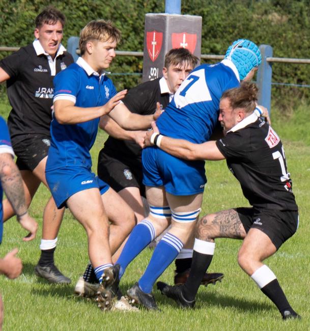 Mike Griffiths on a drive for Haverfordwest